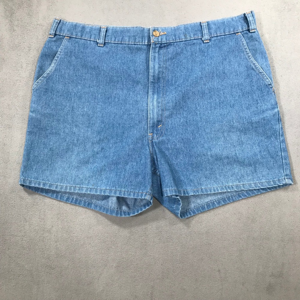 Vintage 70s 80s Levi's Denim Shorts Men 38 Blue Denim Orange Tab 4" Inseam